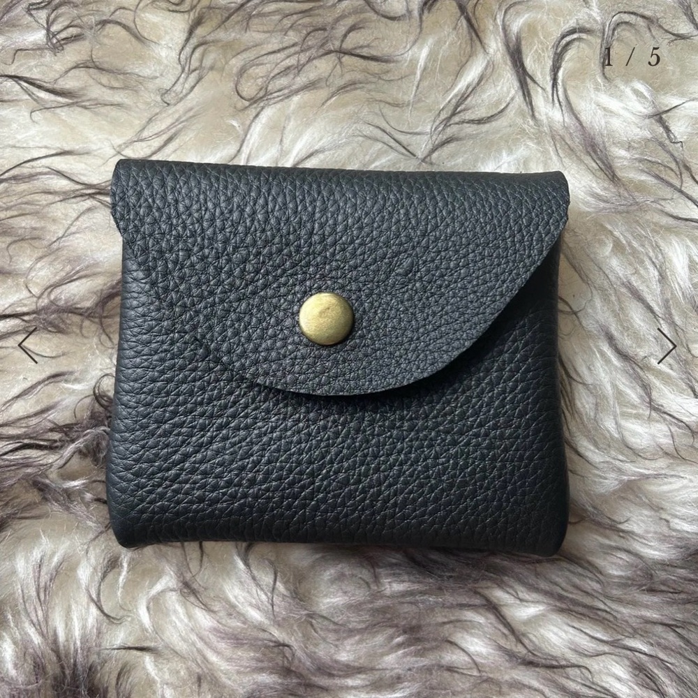 Black Leather mini pouch